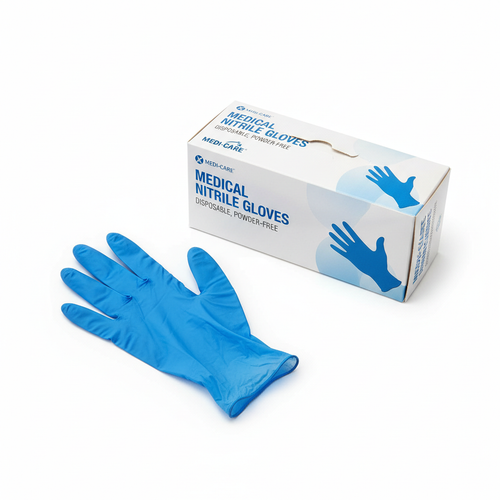 Blue disposable nitrile gloves box of 100