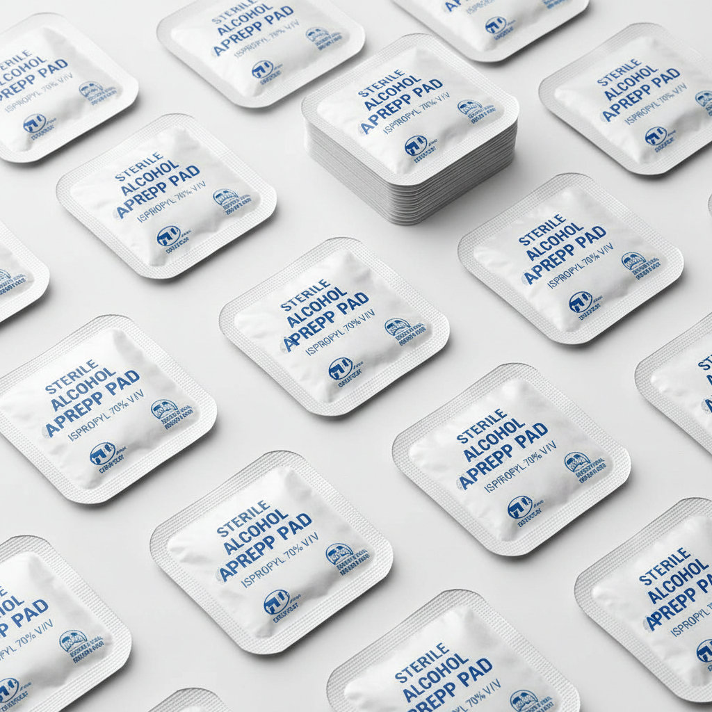 Individually wrapped sterile alcohol swabs box of 100