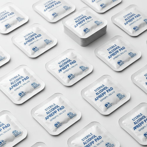 Individually wrapped sterile alcohol swabs box of 100